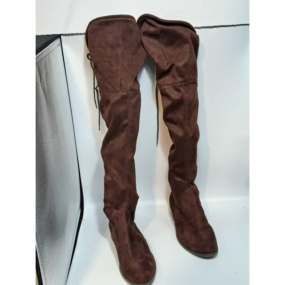Charles by Charles David Gammon Brown Faux Suede Over The Knee Boots Womens 7.5M